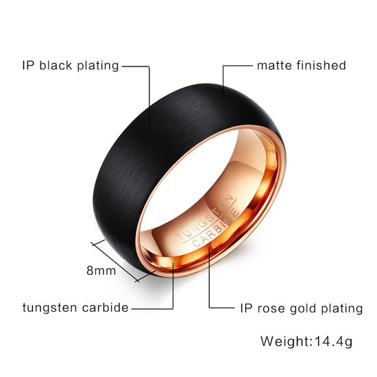 MENS BLACK RING - Made from Tungsten Cardbide