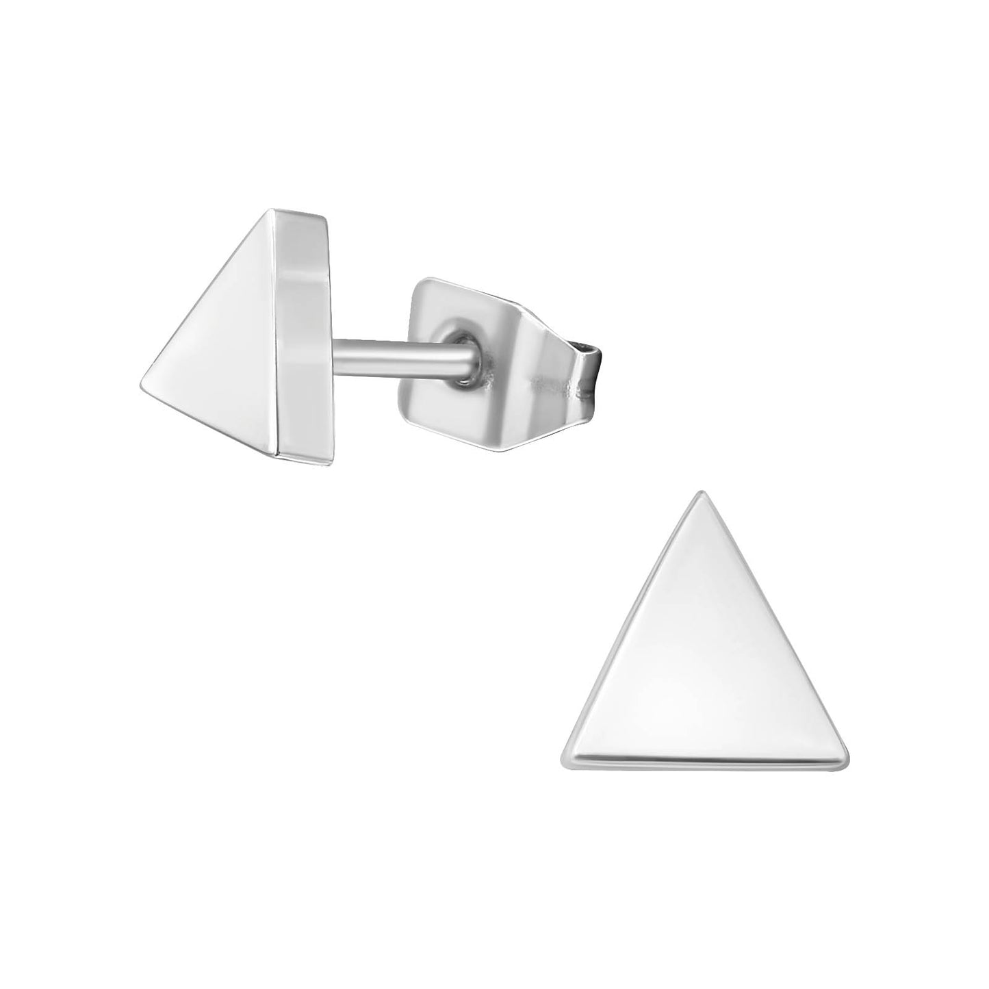 Titanium Triangle Studs: Push Back Earrings For Sensitive Ears