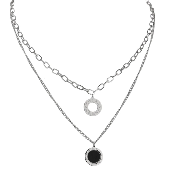 Silver Layered Necklace for Women