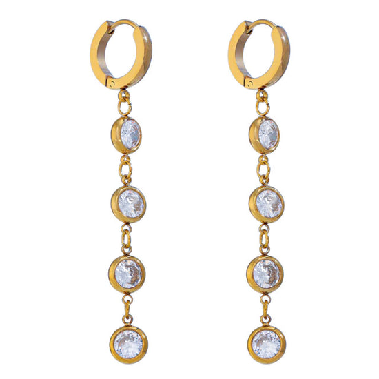 Crystal Drop Earrings - Hanging Sparkles (Stainless Steel)