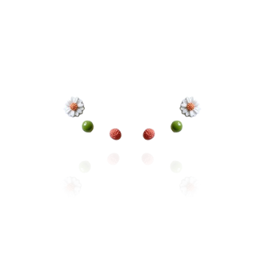 Women's White, Orange, Green Daisy Flower Studs: 3 Pairs of Earrings  Add a floral touch to your ear stack with these gorgeous daisy fashion studs. Part of the women's affordable jewellery collection, this 3 pack of earrings is a lovely addition to any collection!