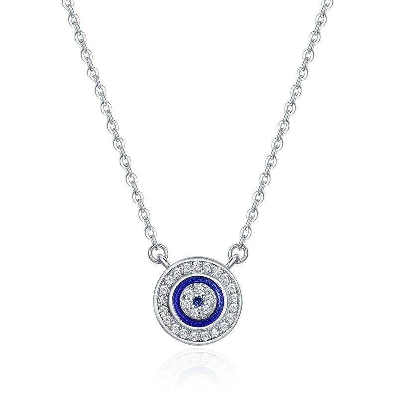 Evil Eye Protection Pendant - Sterling Silver Necklace (38-45cm)