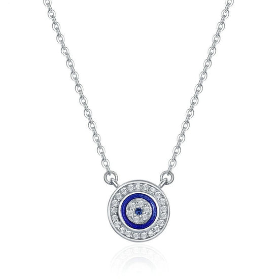 Evil Eye Protection Pendant - Sterling Silver Necklace (38-45cm)
