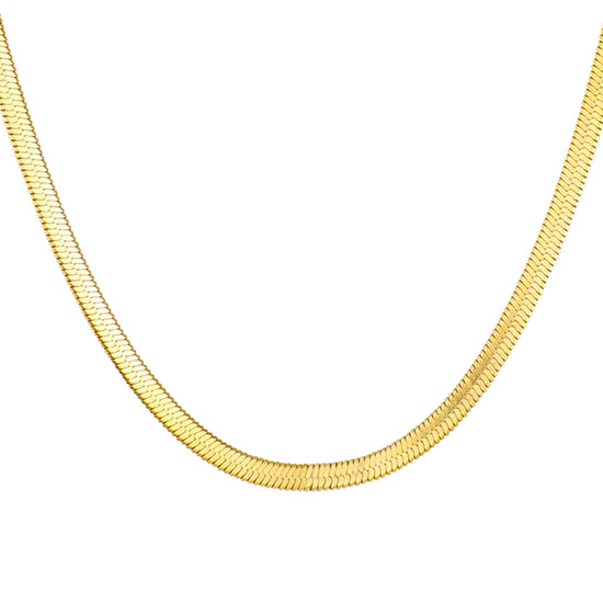 Antique Deep Gold Flat Chain (3mm, 4mm) - Stainless Steel Necklace