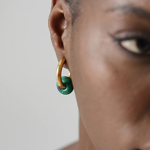 green gold earrings for women tarnish resistant