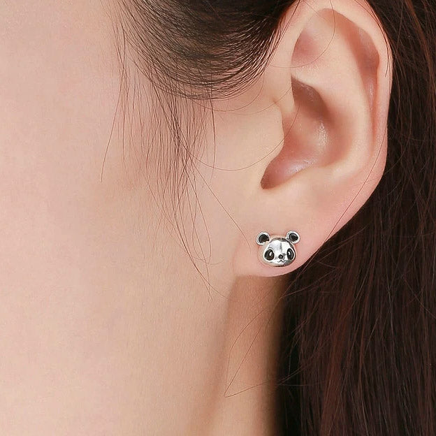 Orecchini A Forma Di Panda Per Bambini In Argento 925 – Confezione Regalo