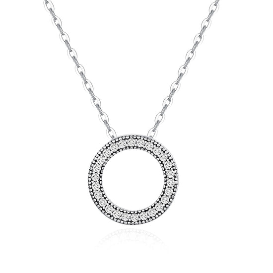 Round Circle O Necklace for Women: Made from Sterling Silver