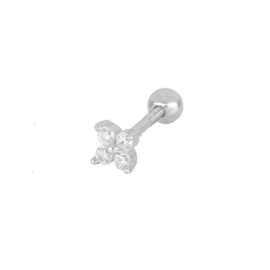FOUR MINI SPARKLE - Single Silver 5mm Screw Back Stud (sterling silver)