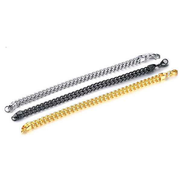 Men's Stainless Steel 22cm Wheat Spiga Bracelet