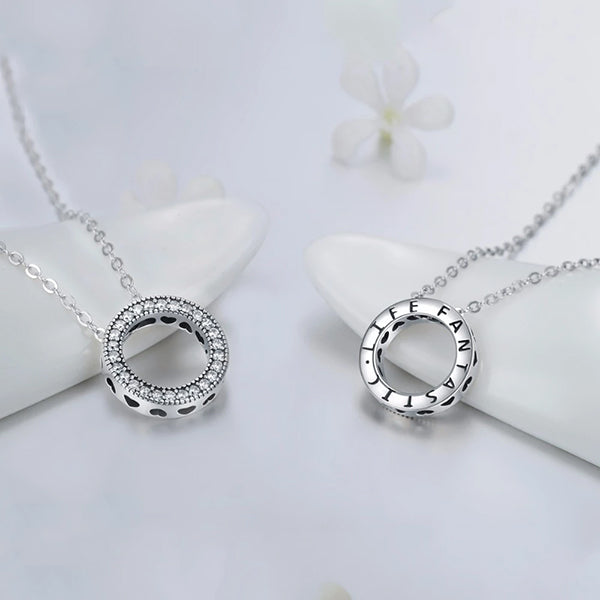 Round Circle O Necklace for Women: Made from Sterling Silver