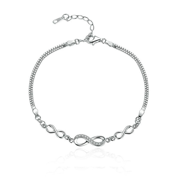 Forever in Love Infinity Bracelet - Platinum Plated Sterling Silver
