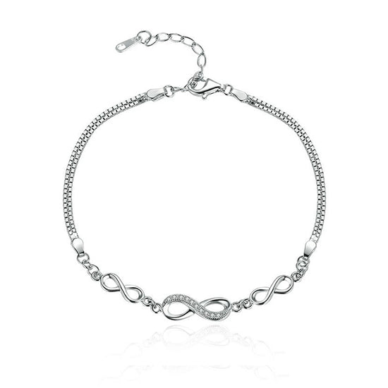 Forever in Love Infinity Bracelet - Platinum Plated Sterling Silver