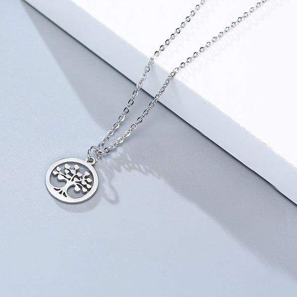 Silver Tree Necklace (45cm) - Unisex Stainless Steel Necklace