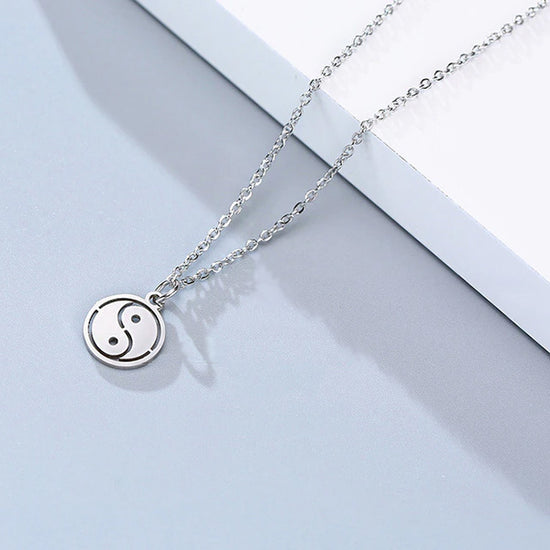 Ying Yang Necklace in Gold, Silver (45cm) - Stainless Steel Necklace